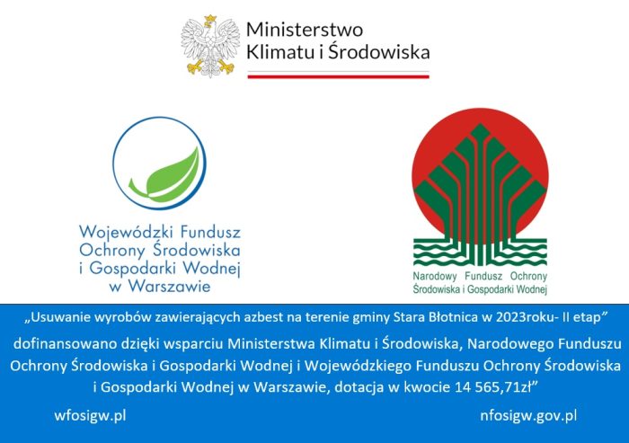 Miniaturka artykułu Usuwanie wyrobów zawierających azbest na terenie gminy Stara Błotnica w 2023 roku