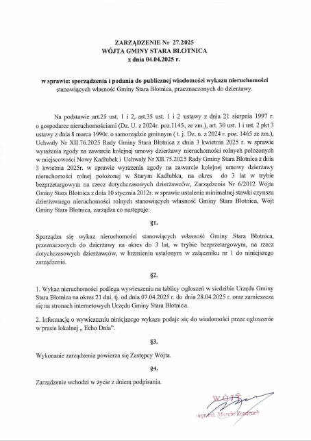 Miniaturka artykułu Wykaz nieruchomości przeznaczonych do dzierżawy