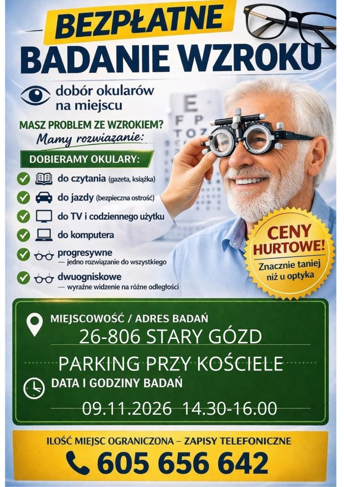 Miniaturka artykułu Bezpłatne badanie wzroku w Starym Goździe