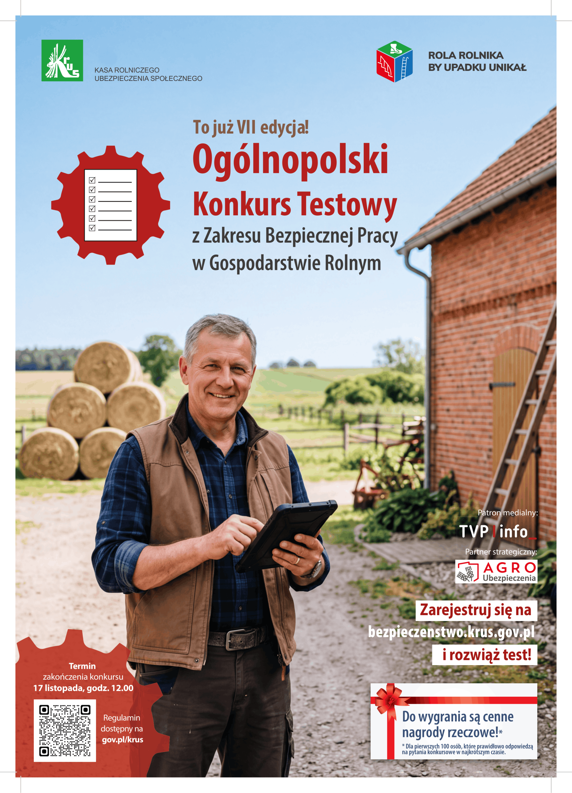 Miniaturka artykułu VII OGÓLNOPOLSKI KONKURS TESTOWY Z ZAKRESU BEZPIECZNEJ PRACY W GOSPODARSTWIE ROLNYM